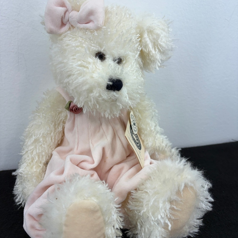 Boyds Bears Winifred Witebred Shaggy Plush White Pink Retired 912071 Collectible